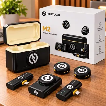 microfone hollyland lark m2 duplo usb-c lightning