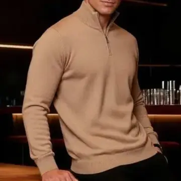 roupas sueter masculino gola v ziper trico inverno