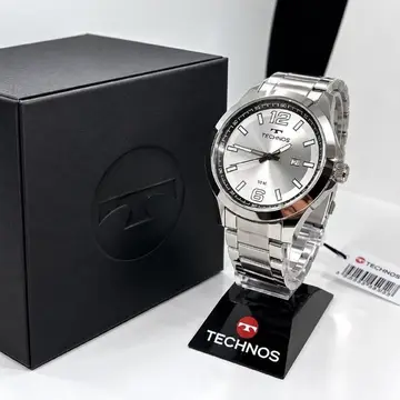 relógio technos masculino racer básico prata 2115twv/1k