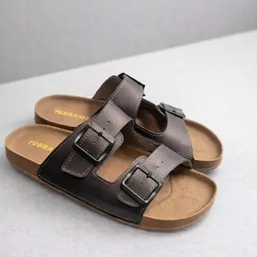 chinelo birken masculina couro ecológico