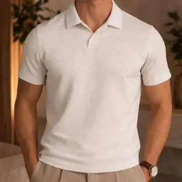 camisa polo masculina tricô texturizado