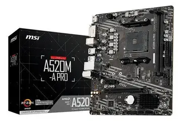 Placa-mãe MSI A520M-A PRO AM4 MATX DDR4 HDMI DVI M.2