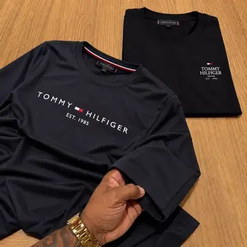 🛒Kit Camisetas Tommy Hilfiger Core/stack Azul Marinho/preta Azul Marinho/preta