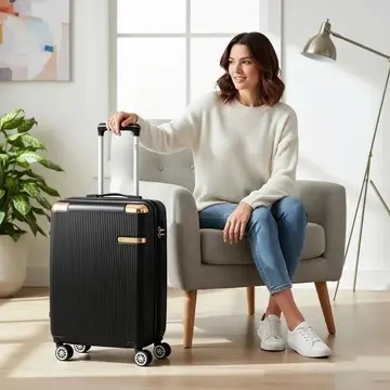 mala de viagem sweet studio de bordo 360o pequena 10kg preto listras 2080