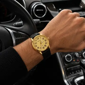 Relógio De Pulso Masculino Fortuna Old Money Minimalista Preto Cx Dourada
