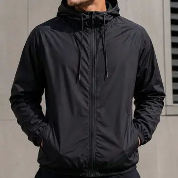 Jaqueta Corta Vento Masculina Impermeável Capuz Zíper Bolso P ao GG