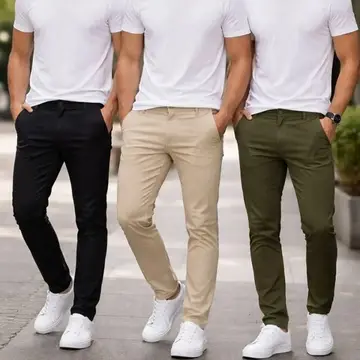 roupas kit 3 calças masculinas social alfaiataria sarja lycra chino 38 a 48