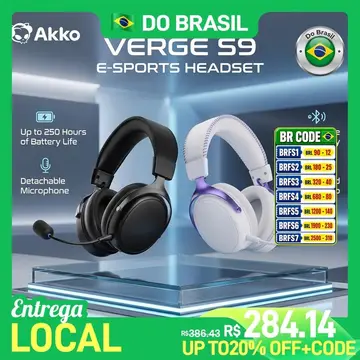 Headset Gamer sem fio Akko S9 Verge Ultra