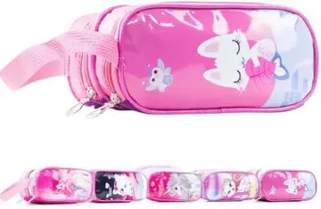 Estojo Escolar Infantil Feminino Resistente Organizador Com 2 Divisórias, Grande Espaçoso, Material Escolar, Bolsinha Para Canetinha, Lápis,