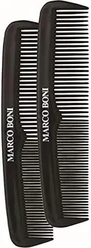 Marco Boni Kit Com 2 Pentes Masculino Dentes Finos E Médios 0891 Preto 2 Unidades