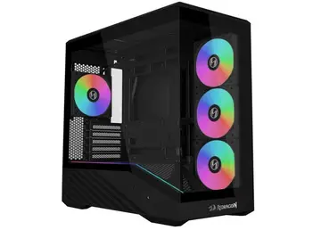 Gabinete Gamer Lian Li Vector V100 Mini Redragon Spec Preto Micro-Atx Com 4 Fans Janela Lateral Vidro Temperado