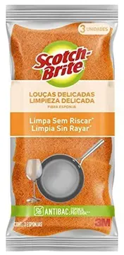 Scotch-Brite 3M Esponja para Louças Delicadas Cor Laranja 3 Unidades