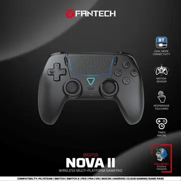 Controle Fantech Nova Ii Wgp16 com sensor giroscópio, Hall joystick e gatilho Nintendo Switch, PlayStation 4, Nintendo Switch 2, Pc, Android