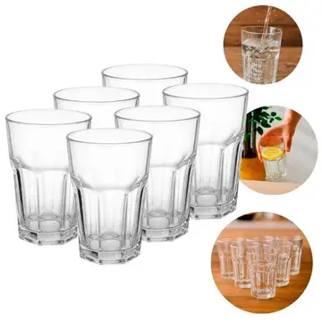 Jogo de Copos 6 Unidades 360ml Vidro Bristol Transparente Bela Flor