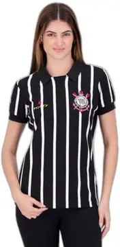 Japão Corinthians Camiseta Retrô Coimbra, Gola Polo Listrada