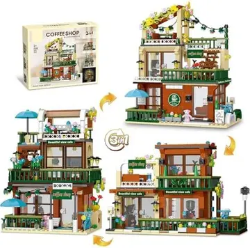 Conjunto de Blocos de Montar Construção para Café – Compatível com Blocos de Montar Construção de 4,9 mm, Presente para Adultos e Crianças