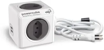 ELG, PWC-X4U/3M, PowerCube com Extensor USB, Filtro de Linha, Multiplicador 4 Tomadas Bivolt com 2 Portas USB 2.4A, Disjuntor Integrado de 1
