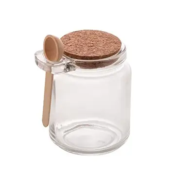 Lyor Pote com Colher de Bambu e Tampa de Cortiça 240ml Vidro