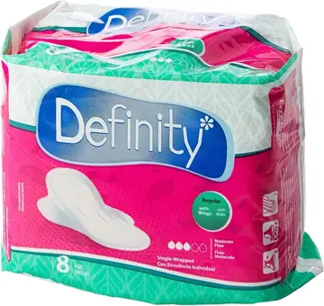 Absorvente com Abas, Definity, 8 Unidades