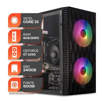 Pc Forge, Intel Core i5, Gt 1030 2Gb, 8Gb De Ram, Ssd 240Gb, Fonte 500W