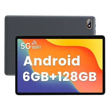 Tablet Android de 10,1 polegadas, 6 GB de RAM, 128 GB de ROM, Octa-Core rápido, Wi-Fi de banda dupla 2,4G/5G, Bluetooth 5.0, tela IPS HD, id