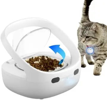 RFID Comedouro Automático para Gatos, Refeições Personalizadas Ativadas por Etiqueta na Coleira, Distribuidor de Ração para Gatos Programáve
