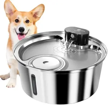 NEWPET Bebedouro Fonte Agua Filtro Silenciosa Inox, Fonte Pra Gatos com Torneira Janela de Nível de água Bomba Ultra Silenciosa,Bivolt Inox,