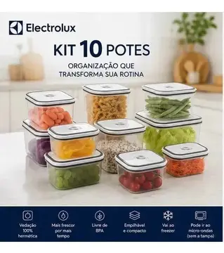 potes herméticos electrolux 10 potes plástico