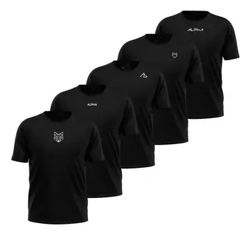 camisetas all black alpha kit 5 dry