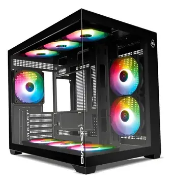 gabinete mancer cv450 mini tower 9 fans vidro preto
