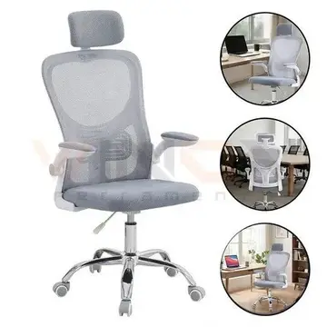 Cadeira para Computador e Escritório Giratória Ergonômica 150kg Branco-Acinzentado