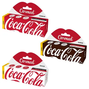 hidratante labial carmed coca-cola kit 3 und 10g