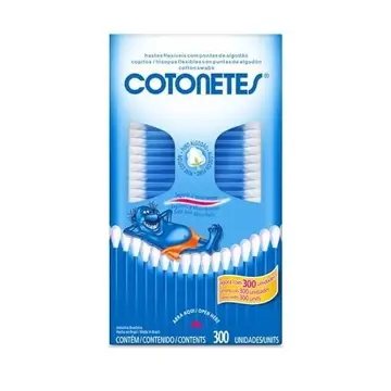 higiene cotonetes hastes flexíveis 300 unidades
