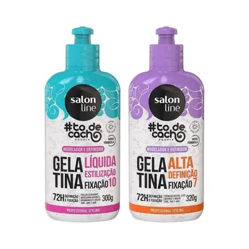 cuidados com cabelos salon line todecacho gelatinas kit com 2