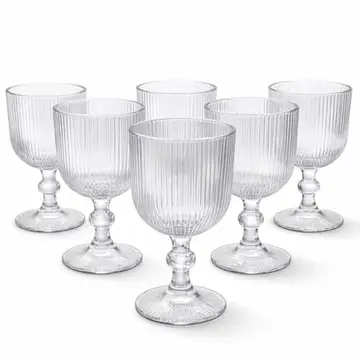 utensílios domésticos taça canelada de vidro 380ml conjunto com 6 peças