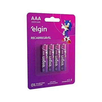 pilhas e baterias elgin aaa 1000mah 4 unidades