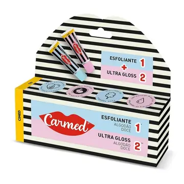 cosméticos carmed sos lábios algodão doce esfoliante 10g ultra gloss 10g