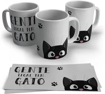 caneca gente legal tem gato 300ml
