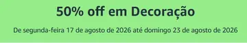 50% off em Decoração