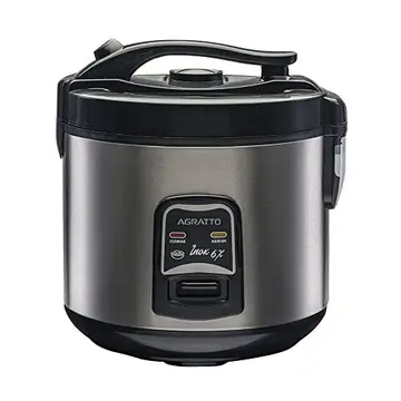 PANELA ELETRICA ARROZ INOX E VISOR VIDRO PAI 6 Xicaras 220V AGRATTO, Agratto