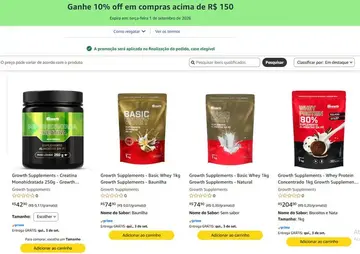 Ganhe 10% off em compras acima de