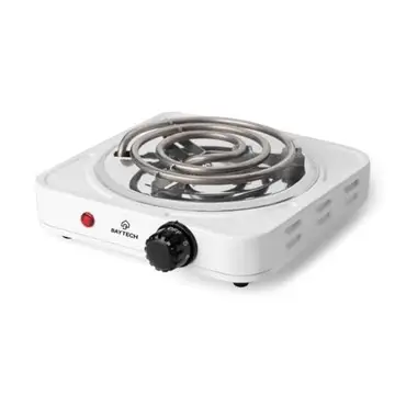 Fogareiro Elétrico Espiral 1 Boca 1000W Portátil BAYTECH Branco, 127V