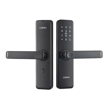 Fechadura Eletronica Inteligente Digital Biométrica WKZW-G5, Tuya APP, Para Portas 4-6.4cm, Preto