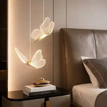 Luminária Pendente LED em Formato de Borboleta, Moderna com Design Elegante 110–265V Tieesa Dourado