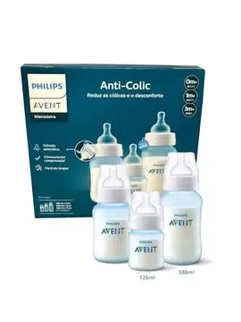 mamadeira philips avent anti-colic 125ml 260ml 330ml azul