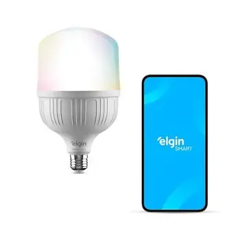 lâmpada inteligente elgin color rgb wifi 20w