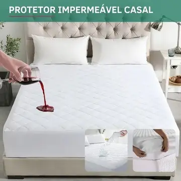 Protetor De Colchão Impermeável Casal Matelado Antialérgico Antiácaro Toque Macio Branco