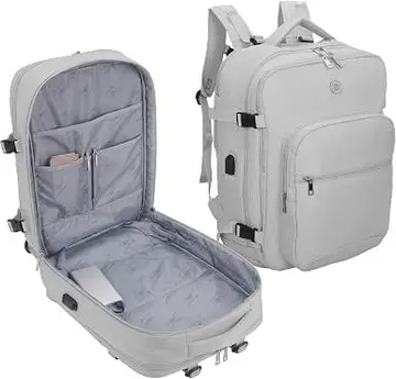 SANTINO Mochila Feminina para Notebook 35L Elegante para Viagem e Trabalho Poliéster Resistente com Porta USB Compartimento para Laptop Alça