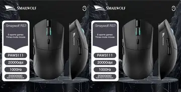 2x Mouse Gamer Sem Fio Smailwolf Rs7, Sensor Paw3311