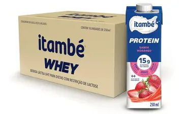 bebida proteica itambé whey morango 18 unidades 250ml